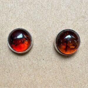 Vintage 925 Amber Stud Earrings